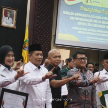 Ketua DPRD Provinsi Lampung, Ahmad Giri Akbar, menghadiri kegiatan Peningkatan Kapasitas Pengelola Koperasi Desa/Kelurahan Merah Putih Mitra Adhyaksa sekaligus penyerahan bantuan CSR sarana dan prasarana koperasi